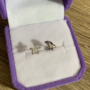 Silver 925 star and conch shell earrings NWT
